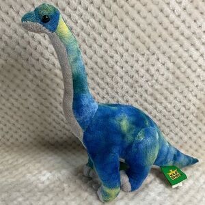 Wild Republic Plush Brachiosaurus Blue and Green Dinosaur Stuffed Anima Toyl
